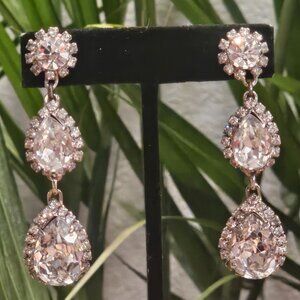 Vintage Butler & Wilson Flashy Rhinestone Drop Earrings 3"